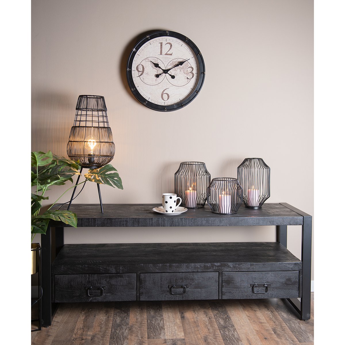 Lampadaire métal noir