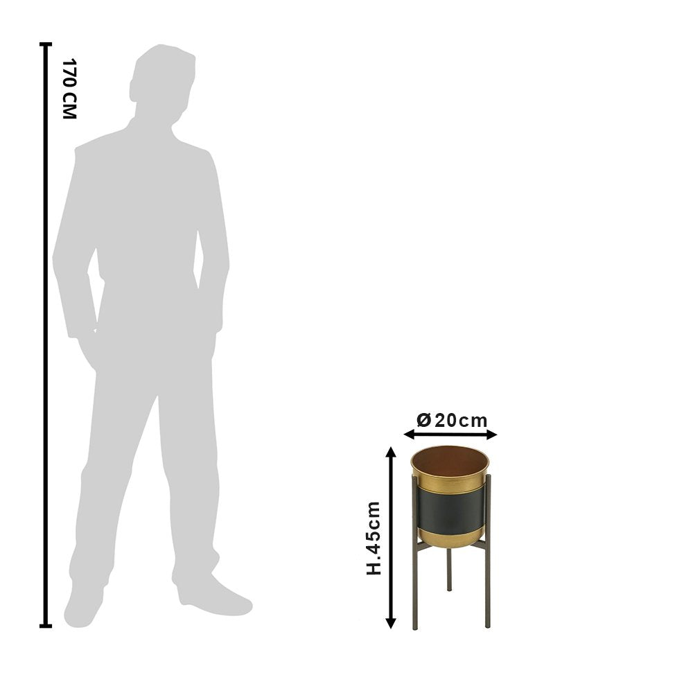 Pot de fleurs - noir doré