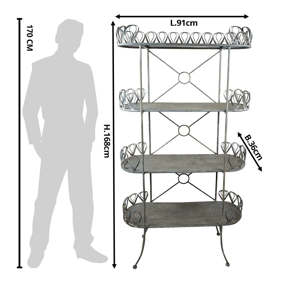 Étagère de décoration et rangement - Gris - Fer