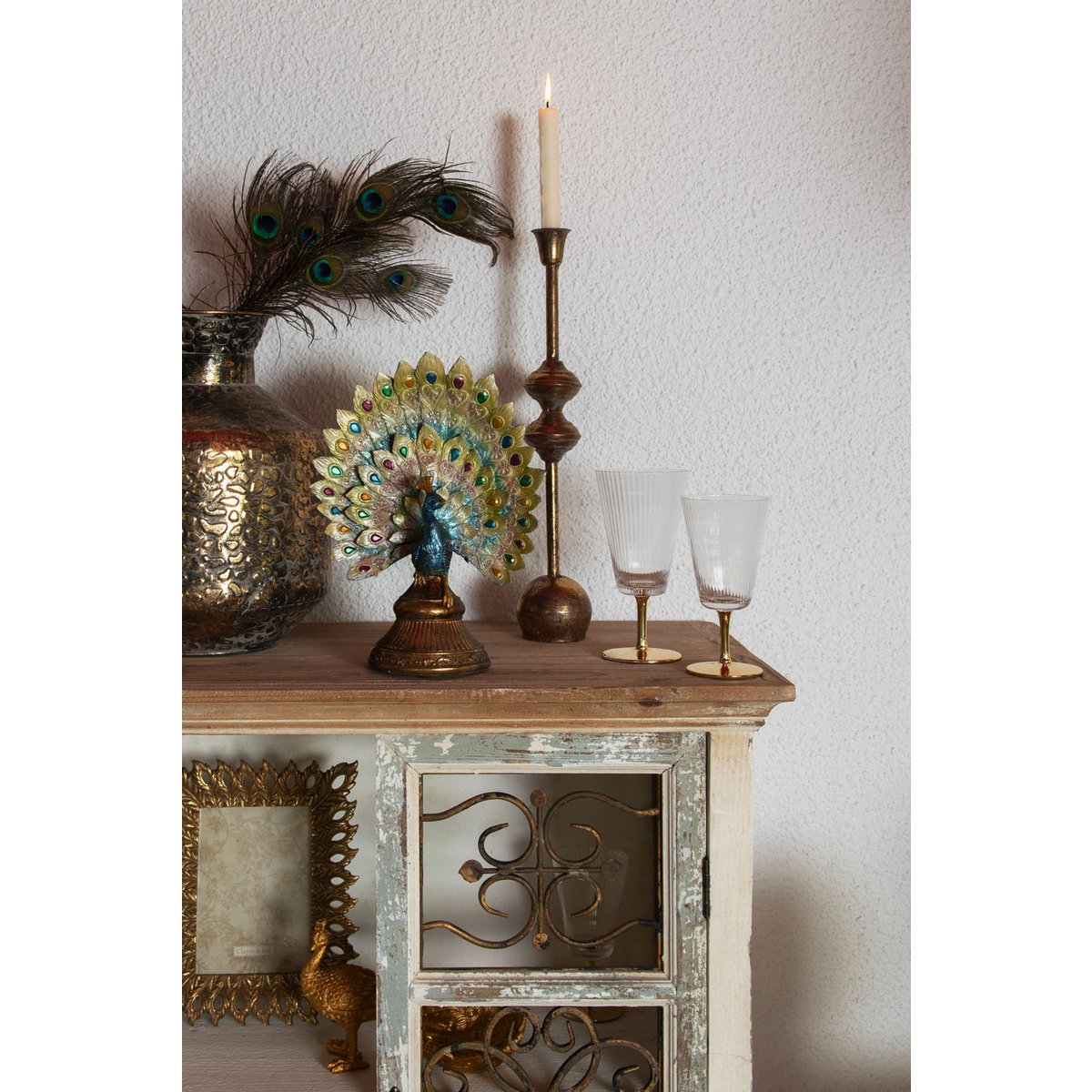 Statuette décorative Paon