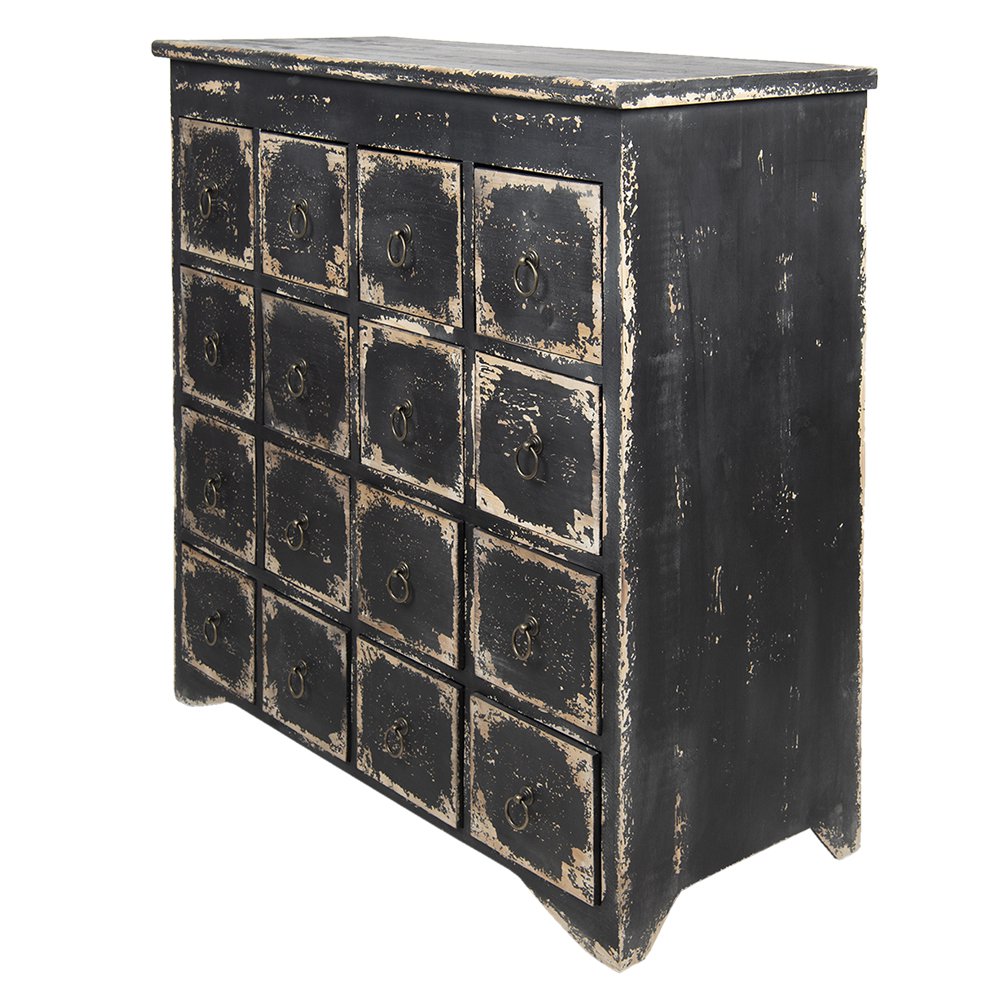 Commode/Meuble de métier - Bois - Noir
