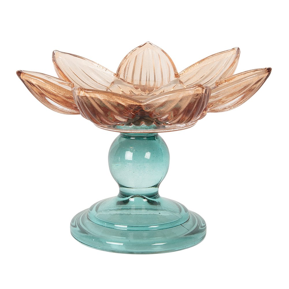 photophore fleur en verre