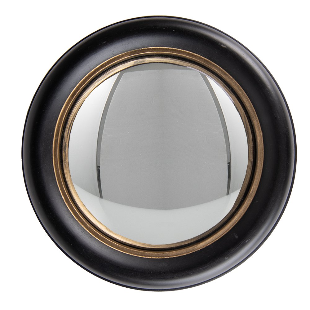 Miroir rond - Bois - Noir/Doré