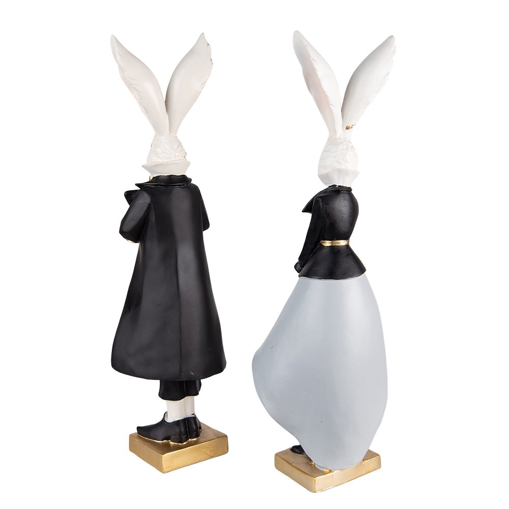 Black and Grey Rabbit Decoration (2) 14x12x47 / 14x12x47 cm