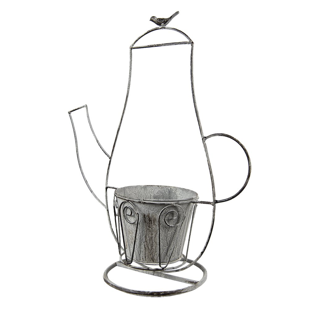 Porte Plantes Cafetière Gris