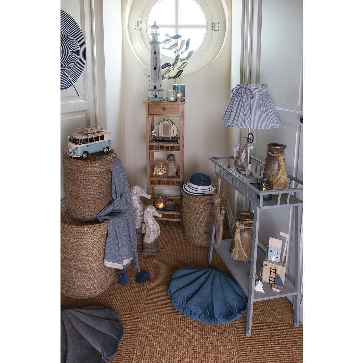 Coussin forme coquillage - gris