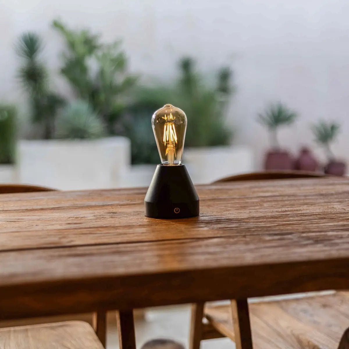 Lampe de table LED rechargeable sans fil - marron foncé