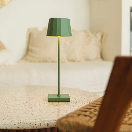 Lampe de table rechargeable verte