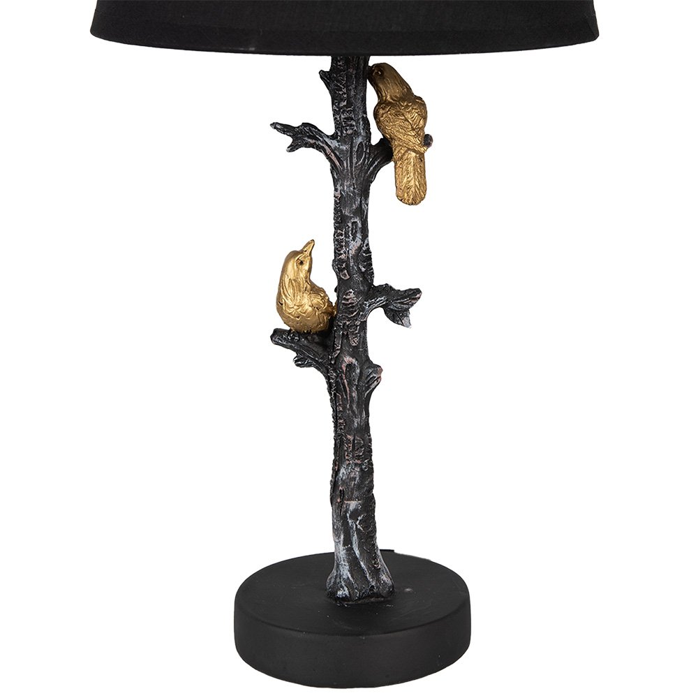 Lampe à poser noire - Oiseaux