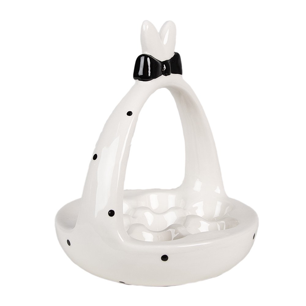 Plat de présentation Lapin - Céramique - Noir/Blanc