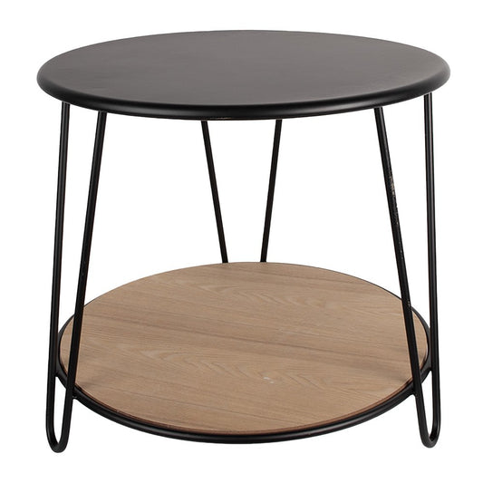 Table d'appoint - noir, fer et bois