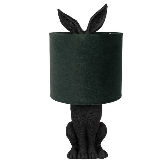 Lampe à poser Lapin - noir et velours vert