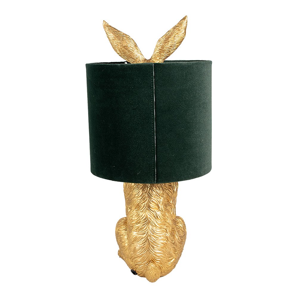Lampe à poser Lapin - Doré et velours vert