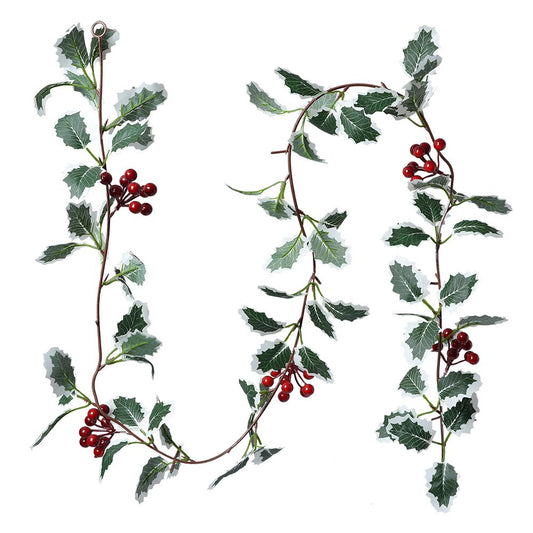 Guirlande de houx de fleurs artificielles 170 cm