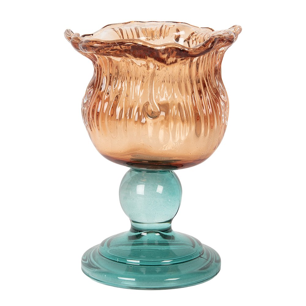 Photophore fleur en verre