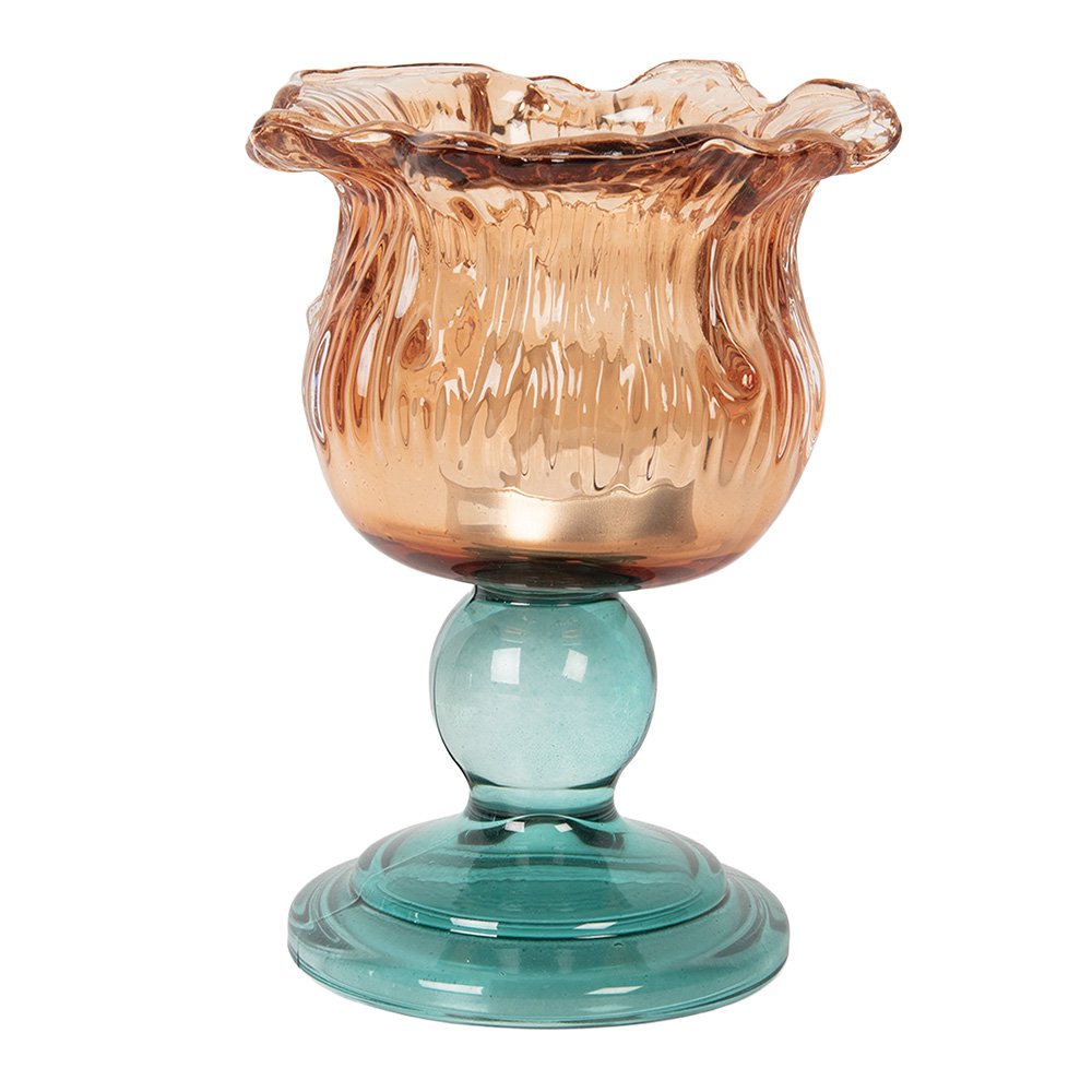 Photophore fleur en verre