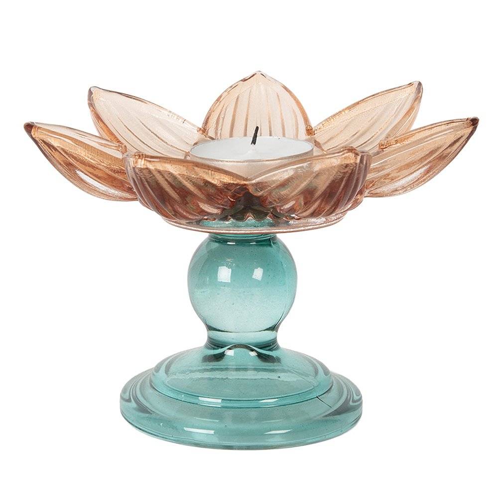 photophore fleur en verre