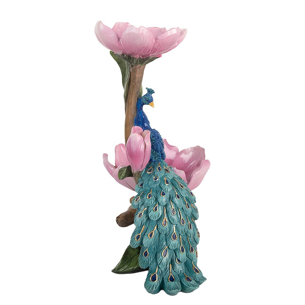 Statuette de décoration paon et fleurs