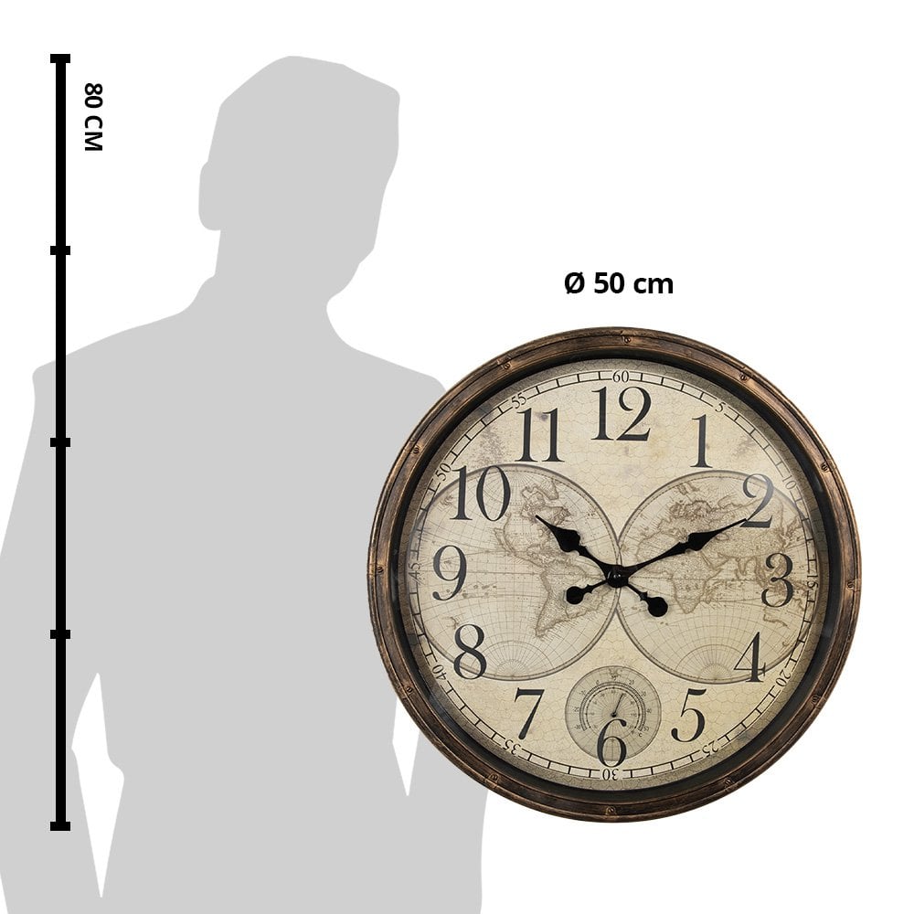 Horloge murale impression carte du monde