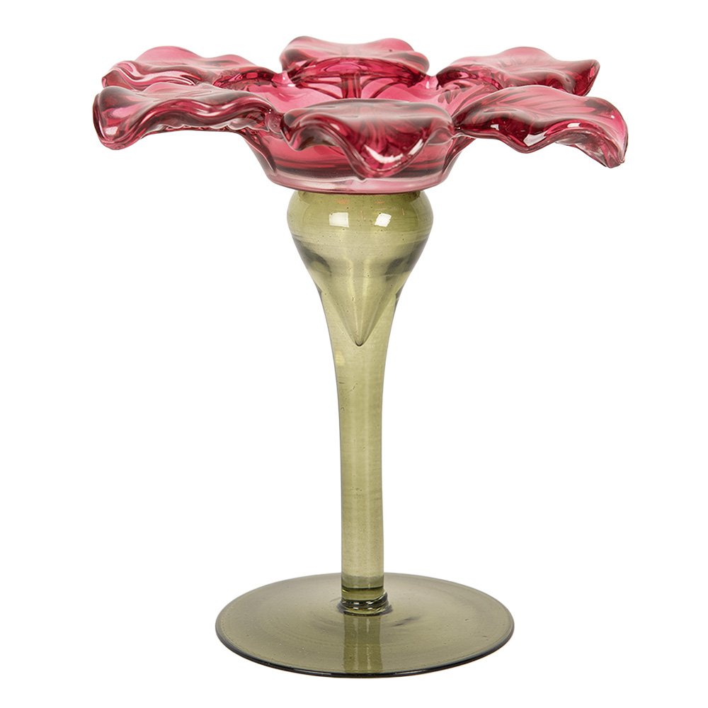 Photophore fleur en verre