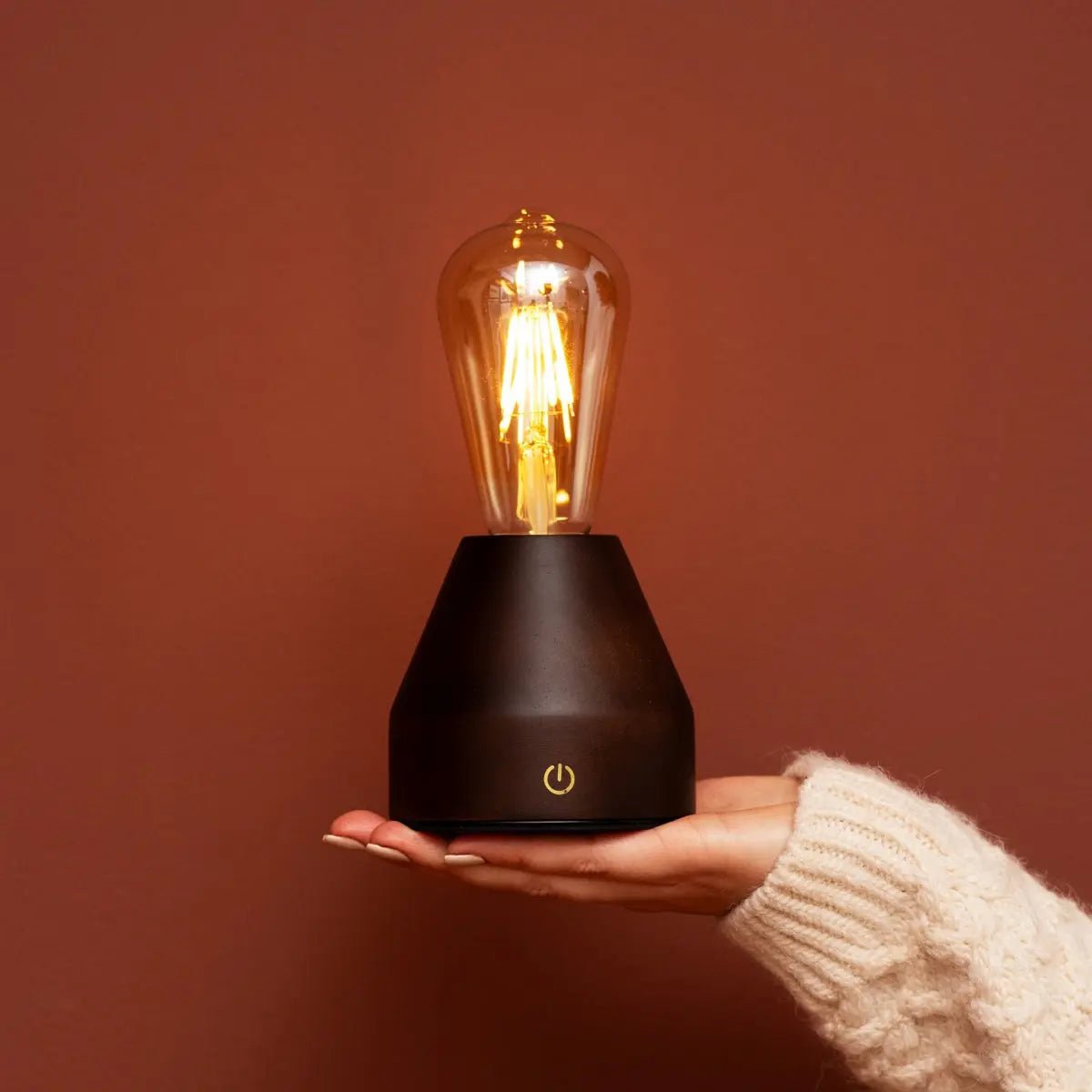 Lampe de table LED rechargeable sans fil - marron foncé