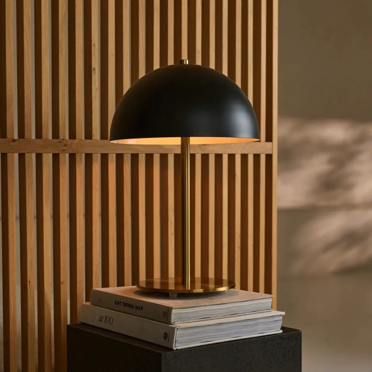 Lola Gold &amp; Black Table Lamp – Elegant Metal Design with On/Off Switch