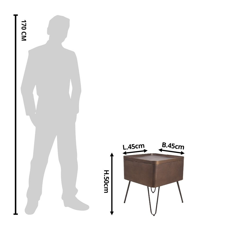 Table d'appoint industrielle couleur cuivre