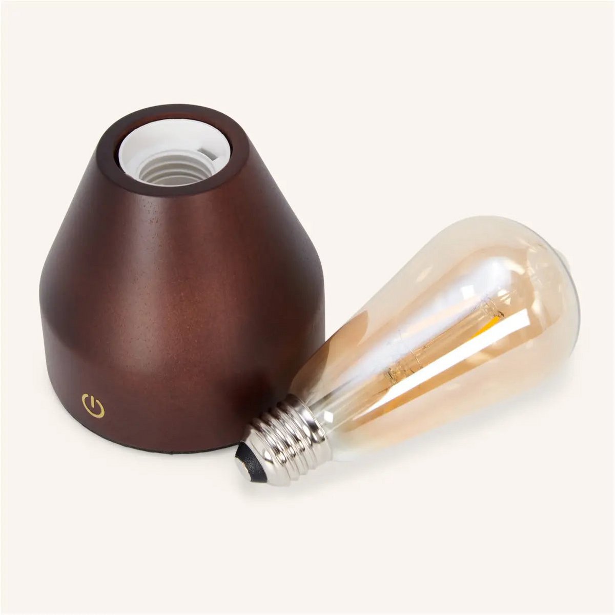 Lampe de table LED rechargeable sans fil - marron foncé