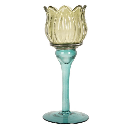 photophore fleur en verre