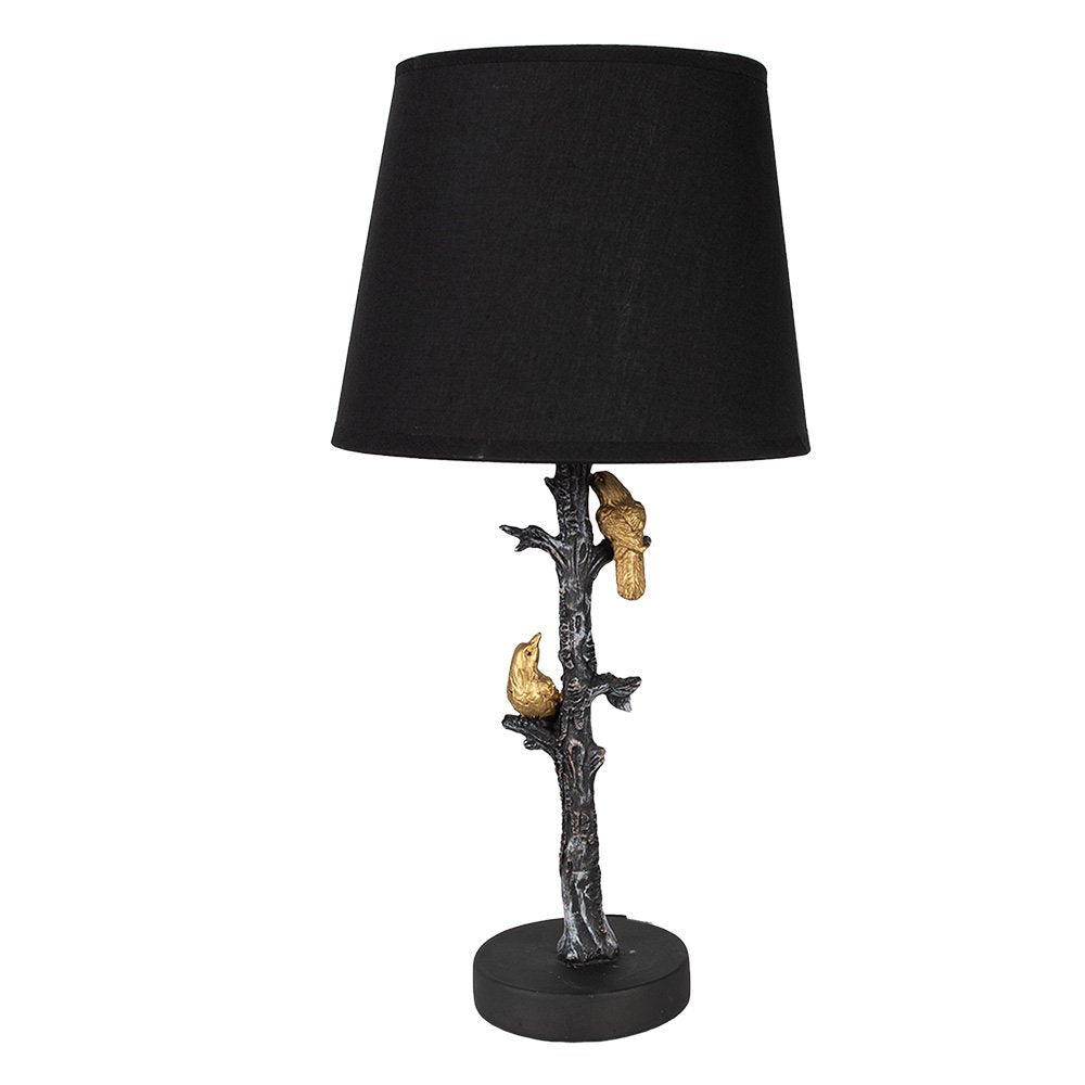 Lampe à poser noire - Oiseaux