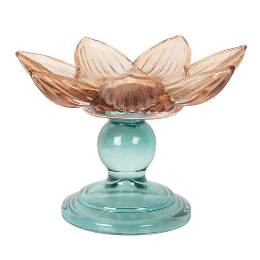 photophore fleur en verre