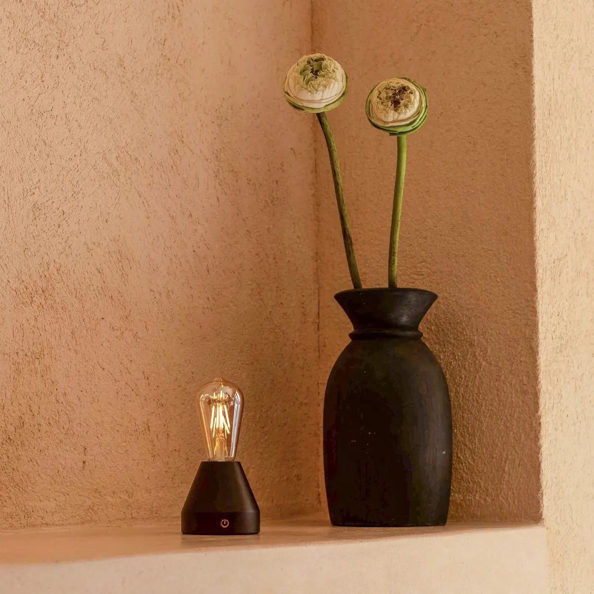 Lampe de table LED rechargeable sans fil - marron foncé