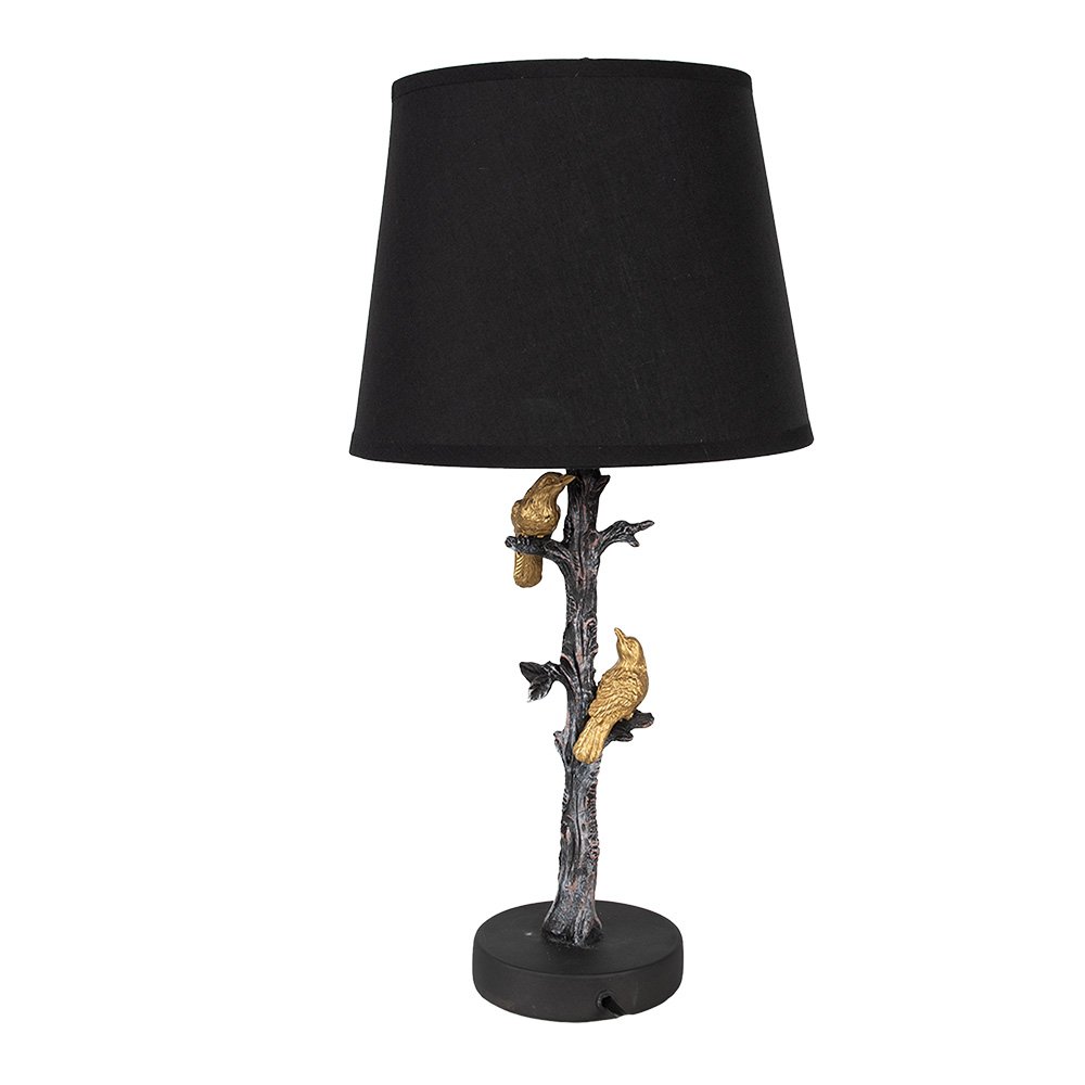 Lampe à poser noire - Oiseaux