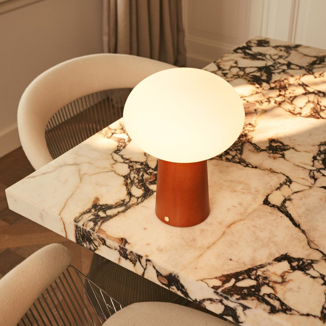 Lampe à poser - sans fil - Bois et Verre givré