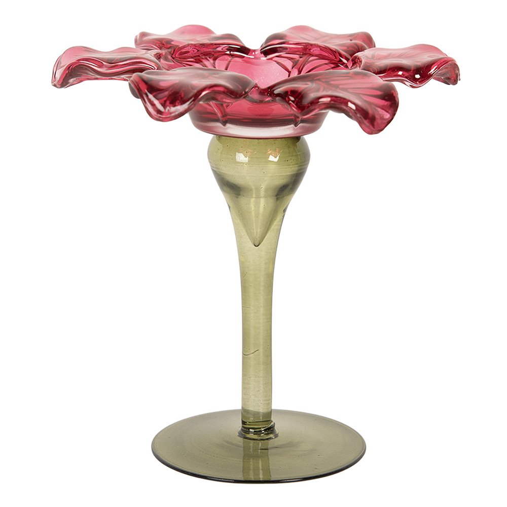 Photophore fleur en verre