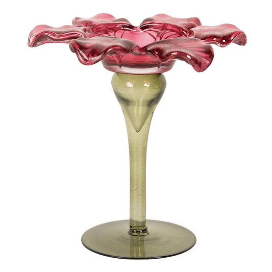 Photophore fleur en verre