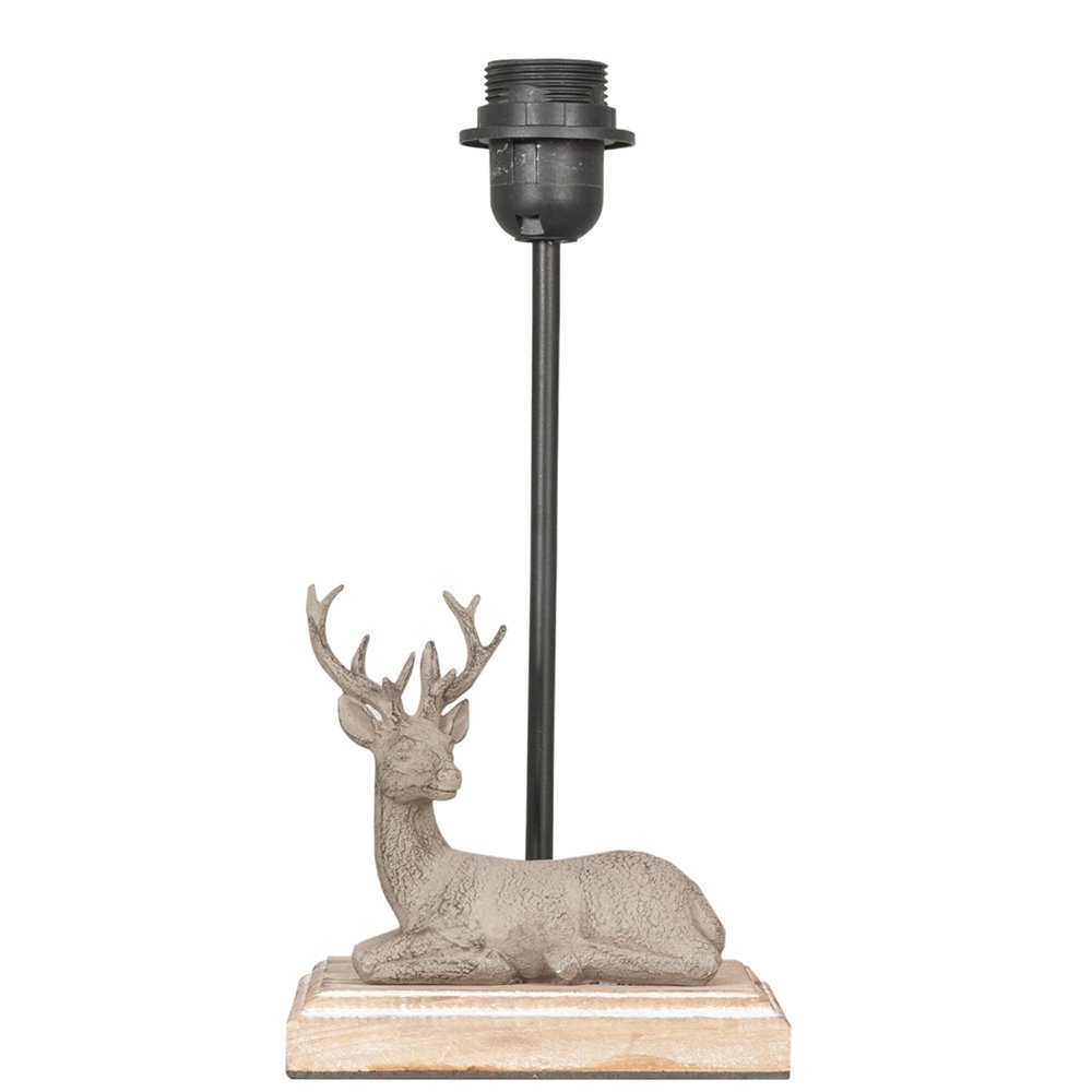Pied de lampe cerf - Bois et métal