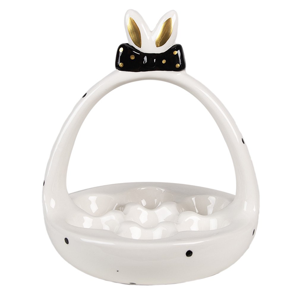 Plat de présentation Lapin - Céramique - Noir/Blanc