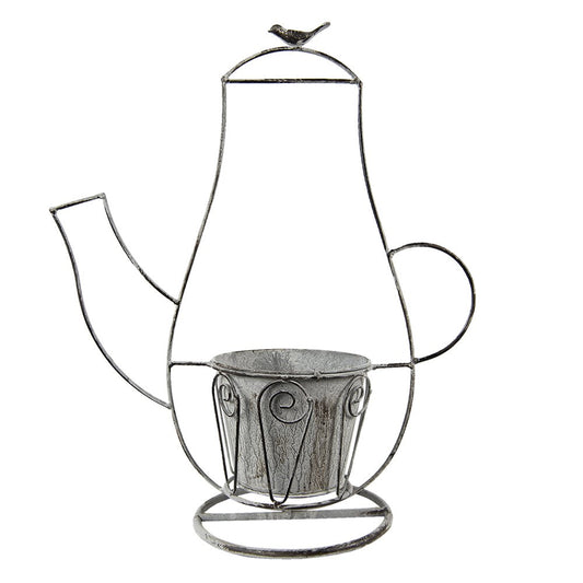 Porte Plantes Cafetière Gris